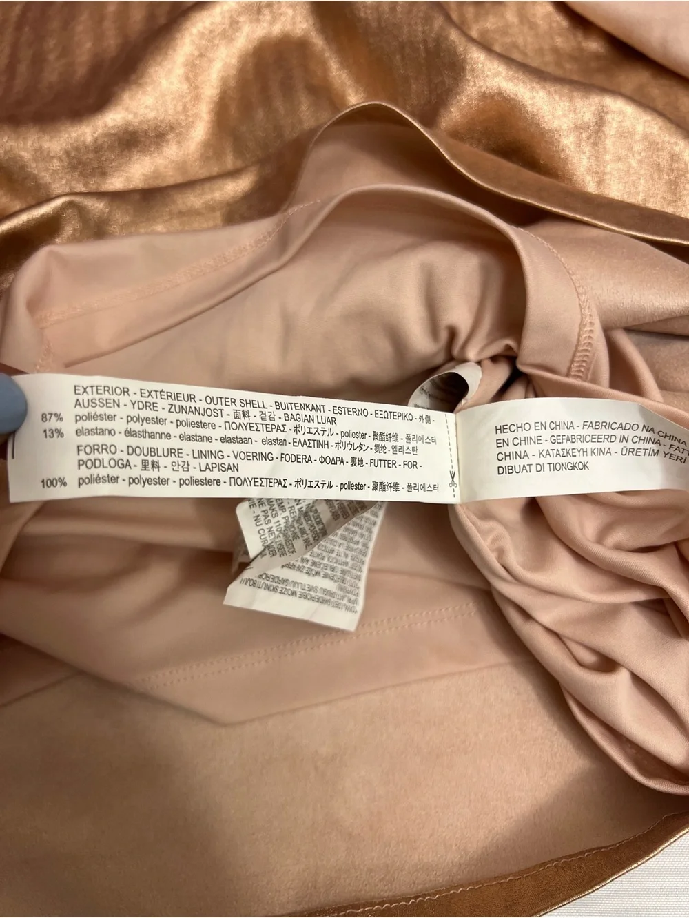 Zara Metallic Rose Gold Ruffle Mini Dress Size Small